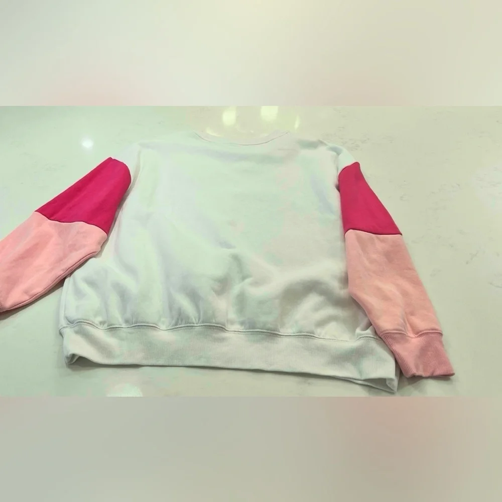 Justice Kids Cream and Pink Graphic Sweatshirt